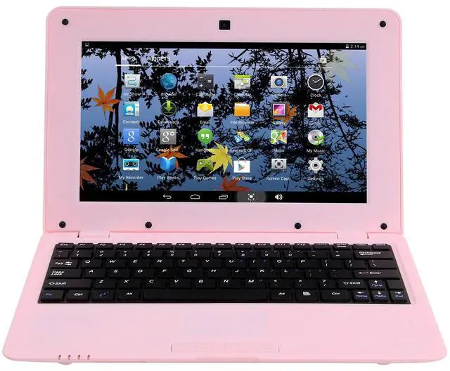 Main image of Goldengulf 2025 Version 10.1 Inch Portable 8GB Computer Laptop PC Quad Core Android 6.0 Mini Netbook Slim and Lightweight Notebook YouTube Player Flash (Pink)
