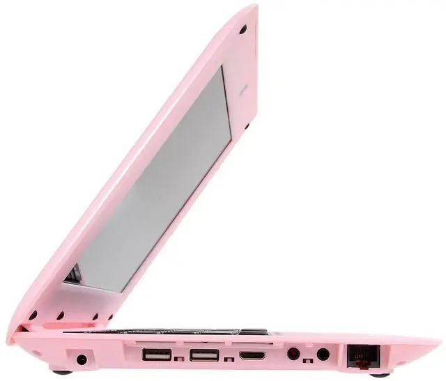 Alt view image 5 of 5 - Goldengulf 2025 Version 10.1 Inch Portable 8GB Computer Laptop PC Quad Core Android 6.0 Mini Netbook Slim and Lightweight Notebook YouTube Player Flash (Pink)