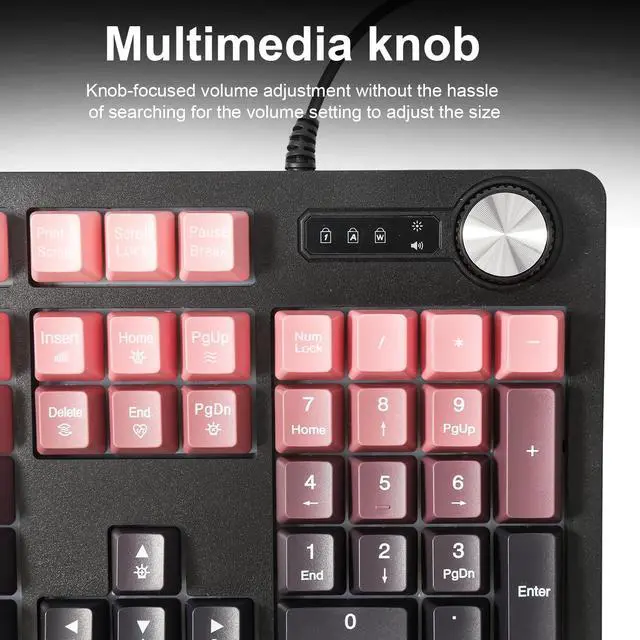 Alt view image 4 of 5 - Wired RGB Gaming Membrance Keyboard. 100 Percent Mini Creamy LED Computer Keyboard .Small Ergonomic Clicky Teclado with ABS Backlit Unreplaceable Keycaps. for PC Laptop MAC Gamer. (Purple)