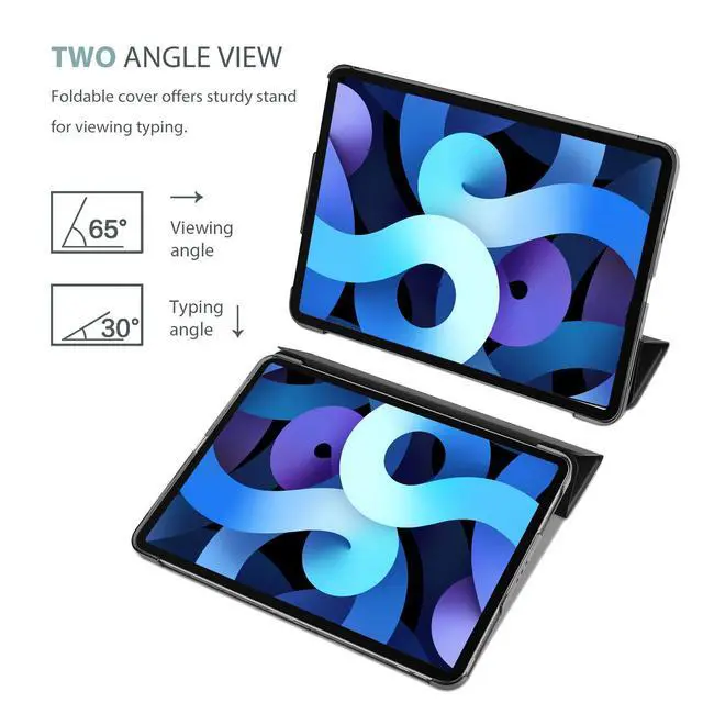 Alt view image 5 of 5 - ProCase iPad Air 5th Generation Case 2022 / iPad Air 4th 2020 Case 10.9 Inch -Black Bundle with 2 Pack iPad Air 5 2022 / Air 4 2020 Screen Protector, iPad Pro 11 2021 2020 2018 Tempered Glass