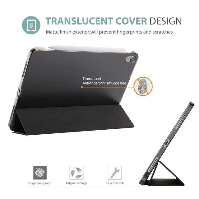 Alt view image 4 of 5 - ProCase iPad Air 5th Generation Case 2022 / iPad Air 4th 2020 Case 10.9 Inch -Black Bundle with 2 Pack iPad Air 5 2022 / Air 4 2020 Screen Protector, iPad Pro 11 2021 2020 2018 Tempered Glass