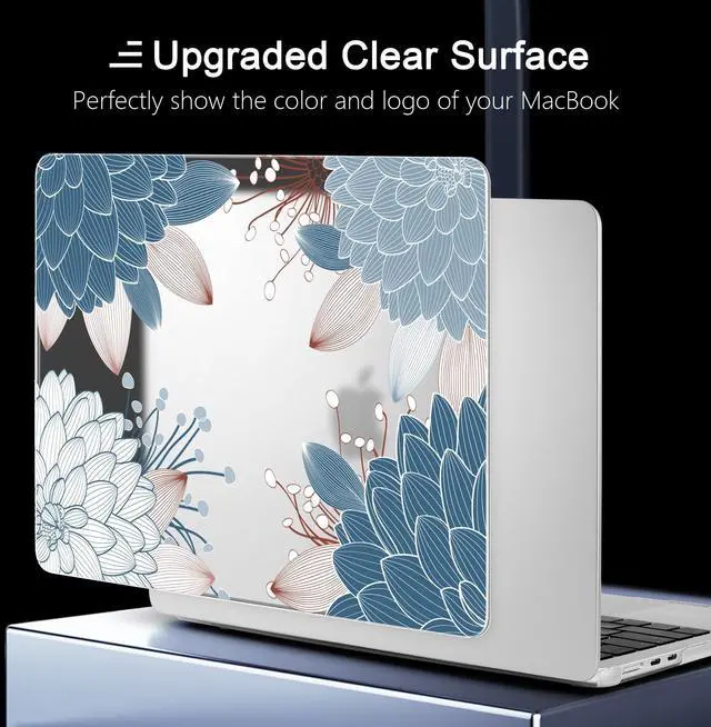 Alt view image 4 of 5 - Yebiseven for MacBook Air 13.6" M4 Case 2025 2024 2022 Released A3240/A3113 M3/A2681 M2, Laptop Case with Keyboard Cover & Screen Protector & OTG Adapter & 2 Webcam Covers, Abstract Dahlia