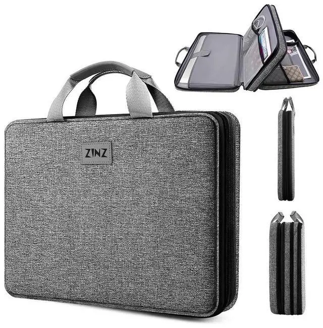 Main image of ZINZ Laptop Case 15 15.6 16 inch Sleeve, Expandable Computer Hand Bag with Multi-pockets Compatible with MacBook Pro 16 inch M4/M3/M2/M1, MacBook Air/Pro 15 inch and 15-16 inch NotebooksG01BK01