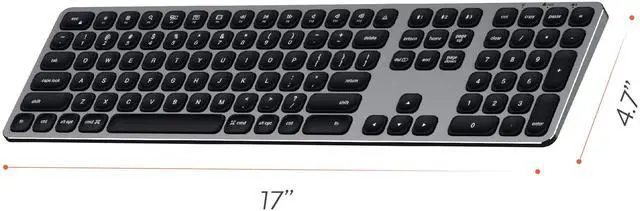Alt view image 5 of 5 - Satechi Aluminum Wireless Keyboard with Numeric Keypad  for MacBook Pro, MacBook Air, iPad Pro, iMac and More