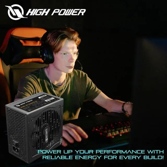 Alt view image 5 of 5 - HIGH POWER 80 Plus Gold Certified PC Computer Power Supply - 650 Watts PSU, Continuous Power ATX 12V V2.3/EPS Active PFC with Whisper Quiet 120mm Fan, Reliable Performance and High Efficiency