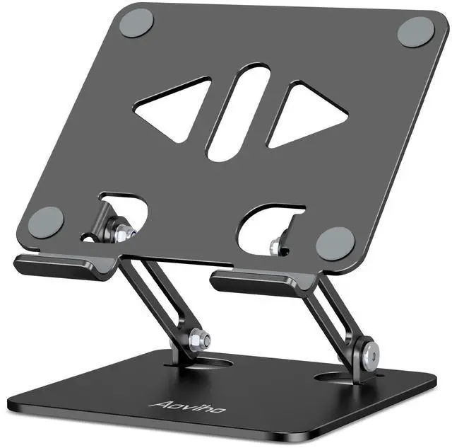 Main image of Aoviho Tablet Stand Holder for Desk, Adjustable Desktop Tablet Holder, Foldable Aluminum Tablet Mount for iPad pro 12.9, iPad Air Mini, Samsung Galaxy Tabs Z Fold Kindle Fire 4-12 inch, Black