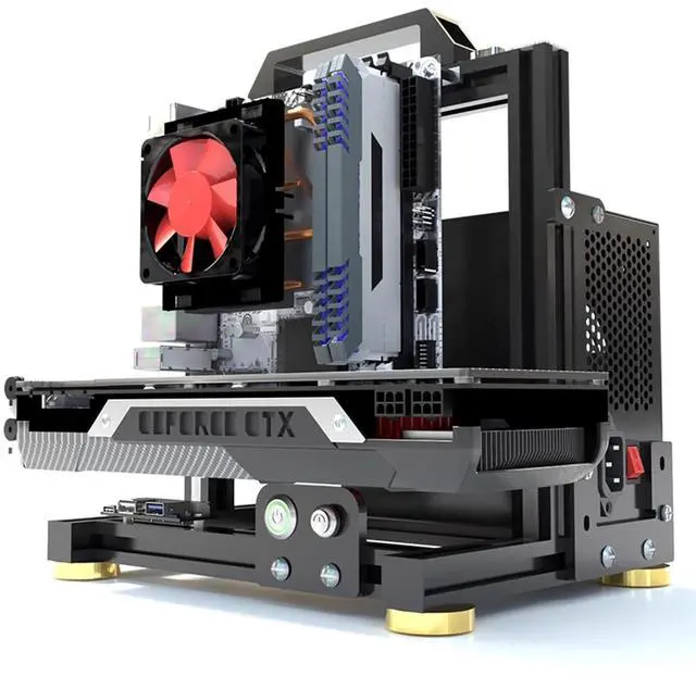 Alt view image 5 of 5 - PC Test Bench Open Frame Computer Case DIY Computer Motherboard Case Rack Open Aluminum Frame Chassis Rack Support ITX/MATX/ATX/EAYX (EATX) Support 120 240 360 Liquid Cooling Vertical Overclocking