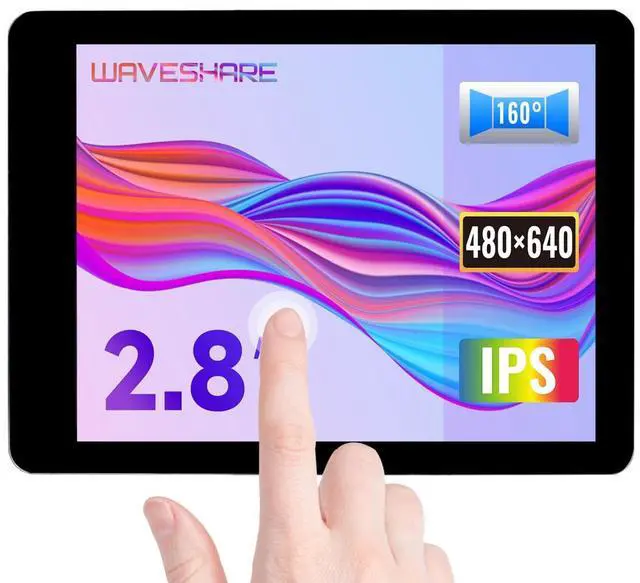 Main image of waveshare 2.8inch Capacitive Touch Display Compatible with Raspberry Pi 5/4B/3B+/3A+/CM3+/4 480×640 Resolution DSI Interface IPS Optical Bonding Screen