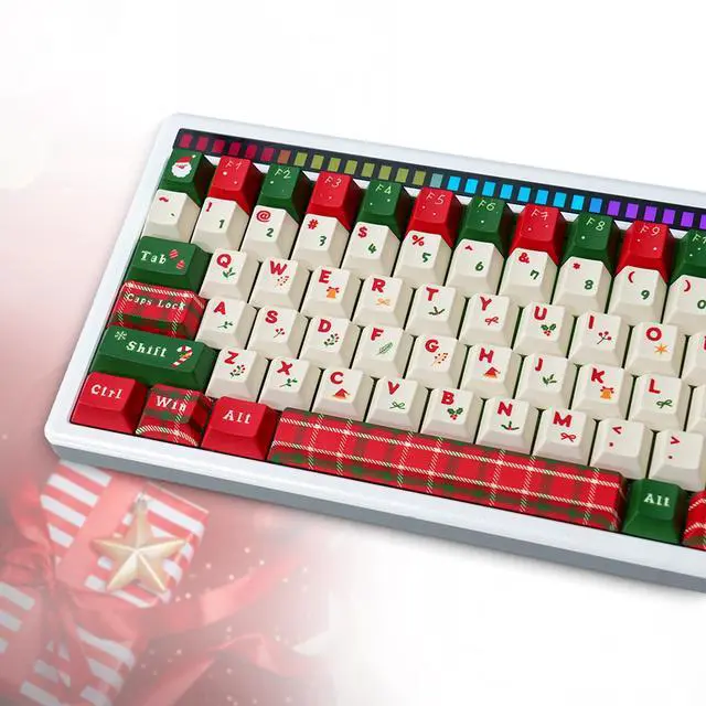 Main image of 137 Christmas Theme Keycaps, Festive Keycaps with Santa, Snowflakes & Holiday Theme, Doubleshot PBT Key caps for Mechanical Keyboards, Giftable Packaging (MX, 60%, 65%, 75%, TKL, 100% Fit All Layouts)
