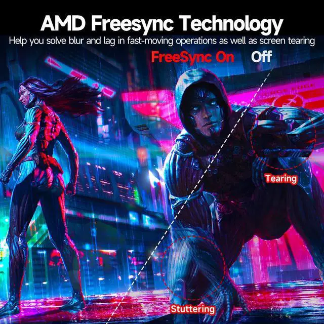 Alt view image 4 of 5 - ZZA 32 Inch Monitor - 2K Resolution, 165Hz/180Hz,1440p Monitor, 1ms Response Time, FreeSync & G-Sync, HDR10, 122% sRGB Coverage, DP/HDMI,32 Inch Computer Monitor VESA Mount Compatible