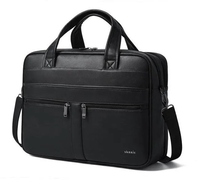 Main image of Shrrie Leather Messenger Bag for Men&Women 16 inch Laptop Bag,Water-Resistant Retro Leather Briefcase for Men,Mens Satchel Bag Crossbody for Office,Business,Work