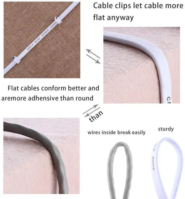 Alt view image 4 of 5 - Cat7 Ethernet Cable 100ft Flat High Speed Shielded (STP) Solid Computer Network Cord with Snagless Rj45 Connectors Slim Durable Internet LAN Wire for Modem,Router.Faster Than Cat5e/Cat5/cat6(White)