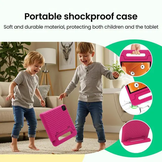 Alt view image 5 of 5 - 2025 Kids Tablet, 10.1 Inch Android 15 Tablet for Kids, 8+64GB Storage (1TB Expand), Octa-Core, WiFi 6, Pre-Installed Educational Apps, Parental Control, with EVA Protective Case, Eye Protection Mode