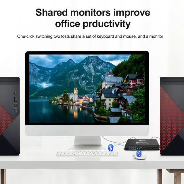 Alt view image 5 of 5 - Kvm Switch 2 Monitors 4 Computers HDMI edid 4K 60Hz Hotkey Switching PC Switch 2 Monitors 4 Computers Edid Dual Monitor kvm switches hdmi Hotkey Switching 2k 144hz
