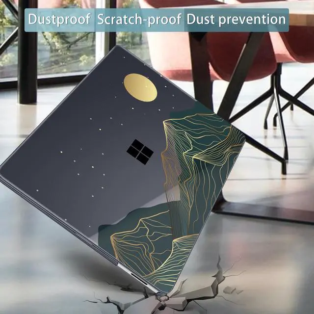 Alt view image 5 of 5 - Mektron Case for 13.8" Microsoft Surface Laptop 7 Windows 11 AI PC 2024 Surface Laptop 13.8 Inch Cover Fits Model 2036, Keyboard Cover +Screen Protector +Dust Plugs, Abstract Mountain C112
