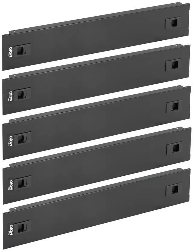 Main image of Tecmojo 5 Pack 2U Blank Panel, Cold Rolled Steel Rack Blank Panel, Rack Mount Plate for 19 in Server Rack Enclosure or Network Cabinet, Toolless Mounting, Black