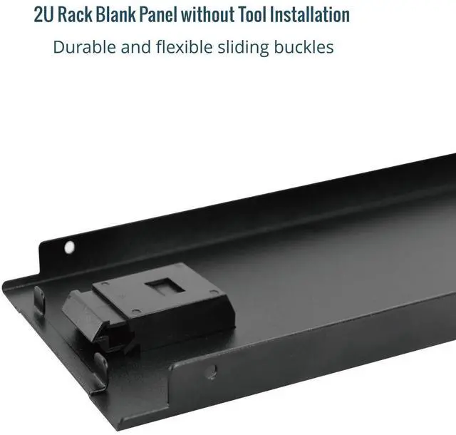 Alt view image 5 of 5 - Tecmojo 5 Pack 2U Blank Panel, Cold Rolled Steel Rack Blank Panel, Rack Mount Plate for 19 in Server Rack Enclosure or Network Cabinet, Toolless Mounting, Black
