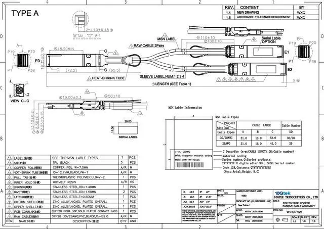 Alt view image 5 of 5 - 10Gtek for Mellanox MCP7H00-G002 100Gb/s to 2x50GbE (QSFP28 to 2xQSFP28) Direct Attach Copper Splitter Cable, Breakout Passive Copper Hybrid Cable, ETH, 2-Meter