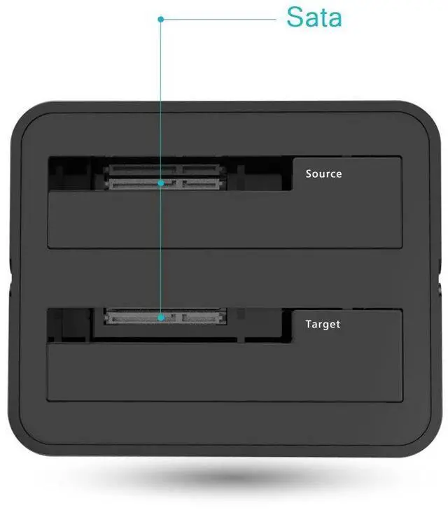 Alt view image 2 of 5 - WAVLINK USB 3.0 and USB C to SATA Dual-Bay External Hard Drive Docking Station for 2.5/3.5 Inch HDD/SSD with UASP (6Gbps), Support Offline Clone/Duplicator Function [16TB X2 ]-Black