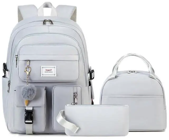 Main image of Jaygulf Girls Backpack Stylish Schoolbag Set for College or High Student Laptop Backpack for Women Grey
