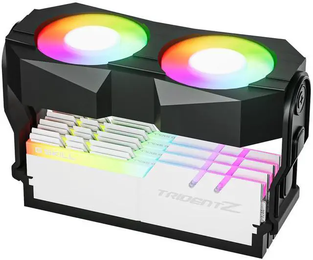 Main image of GSCOLER X5 Memory RAM Cooling Fans, 5V/3Pin ARGB Light Effect RAM Cooler with Dual 60mm PWM Fans, Anti - Static ABS, Tool - Free DIY PC Gaming Case Installation