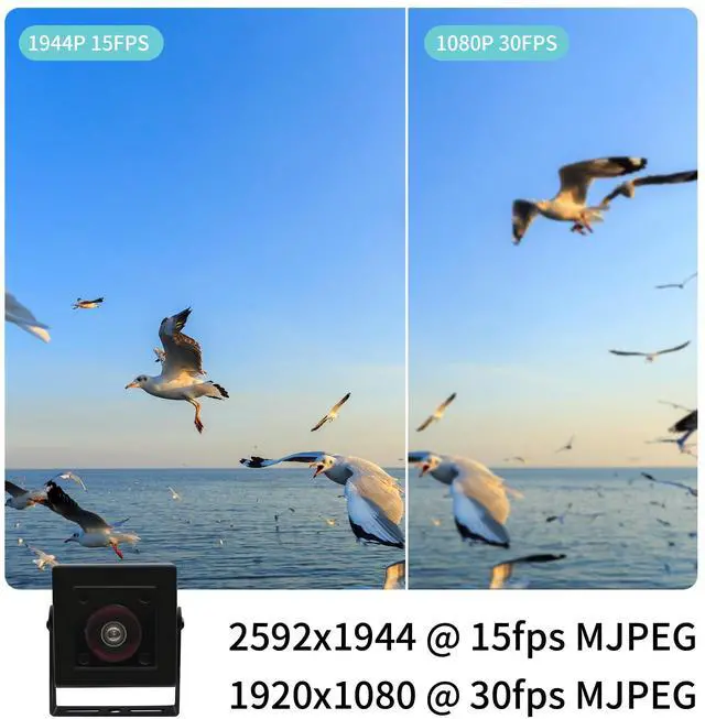 Alt view image 4 of 5 - MMlove 5MP USB Camera 1944P HD Webcam 170 Degree Wide Angle Fisheye Lens Plug&Play USB Webcam for Skype/Zoom/FaceTime/Hangouts,PC/Laptop/Raspberry Pi