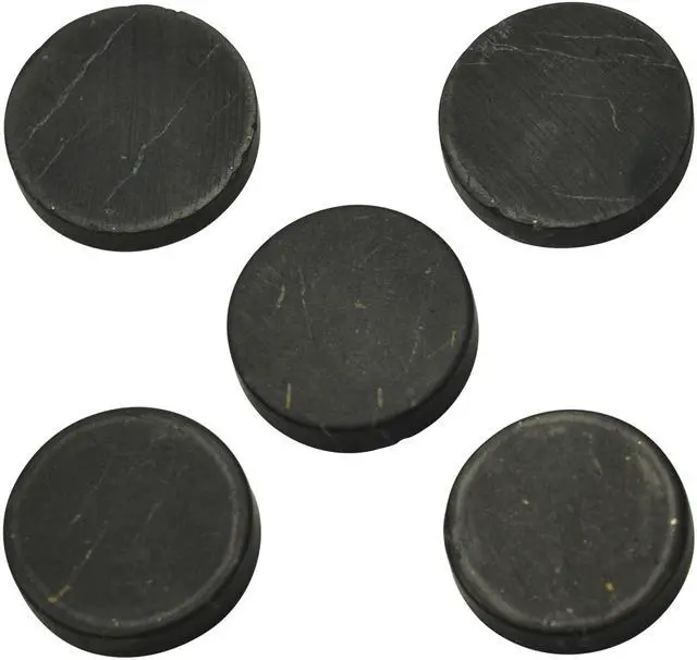 Main image of Shungite World 5 pcs Authentic Shungite Stickers Unpolished 40 mm / 1.57" Genuine Healing Energy Stone Protection Plate for Cell Phone Case Tablet Laptop Computer Noble Gemstone Protector Crystal