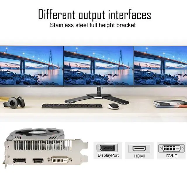 Alt view image 4 of 5 - SAPLOS Radeon RX 550 Graphics Card, 4GD5, 128-Bit, DisplayPort DVI-D HDMI, PC Video Card Gaming, Computer GPU, DirectX 12