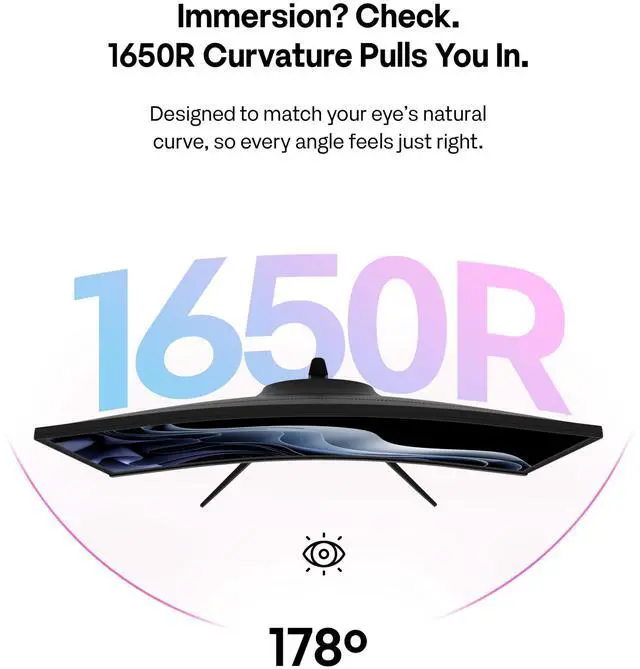 Alt view image 4 of 5 - Pixio PXC279 Wave 27 inch 300Hz Refresh Rate FHD 1080p Resolution 1650R Curved Fast VA Panel 1ms GTG Response Time Adaptive Sync HDR Curved Gaming Monitor