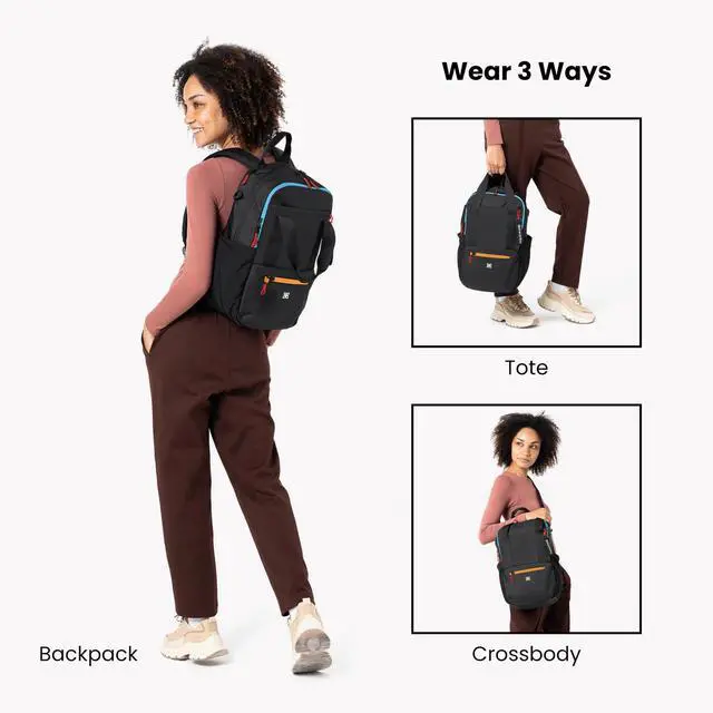 Alt view image 3 of 5 - Sherpani Camden, Convertible Backpack, 3 in 1 Tote Bag, 18L Travel Backpack, Crossbody Bag for Women, Cross Body Purse, Travel Gifts, RFID Protection, Fits 13 Laptop (Chromatic)