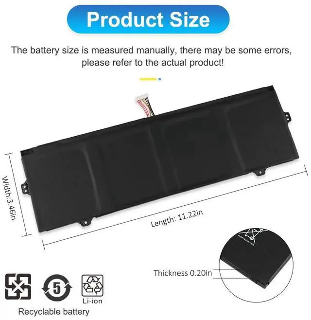 Alt view image 3 of 5 - ETESBAY AA-PBMN4VN Laptop Battery Replacement for Samsung Galaxy Book Pro 360 15 15.6" NP950XDB NP950XDB-KB1US NP950XDB-KA1US NP950XDB-KC5US NP950XDB-KC3US NP950QDB NP950QDB-KB1US 15.44V 68WH/4405mAh