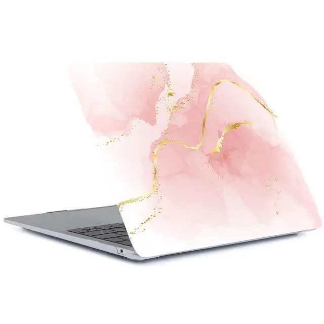 Alt view image 3 of 5 - Bandless Case Compatible with MacBook Pro 13 inch 2020 2019 2018 2017 2016 Release A2338(M1) A2251 A2289 A2159 A1989 A1706 A1708, Plastic Hard Shell Cover & Keyboard Skin - Pink Marble