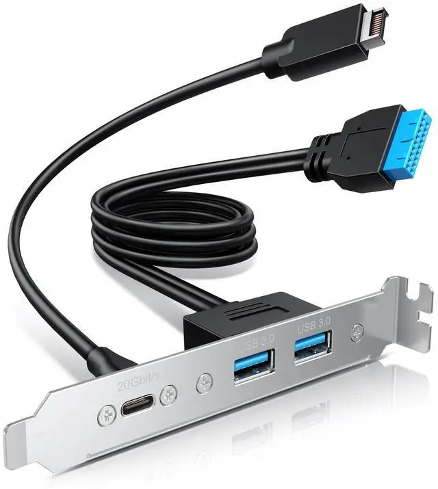 Main image of GRAUGEAR 20Gbps USB3.2 Gen2x2 USB-C Front Panel Adapter, Motherboard Header Extension Cable, USB-C and USB to USB3.2 Type-E Key-A 20-Pin and 19-Pin USB3.0 Connectors with PCIe Bracket[G-AD-ETC2A-20G]