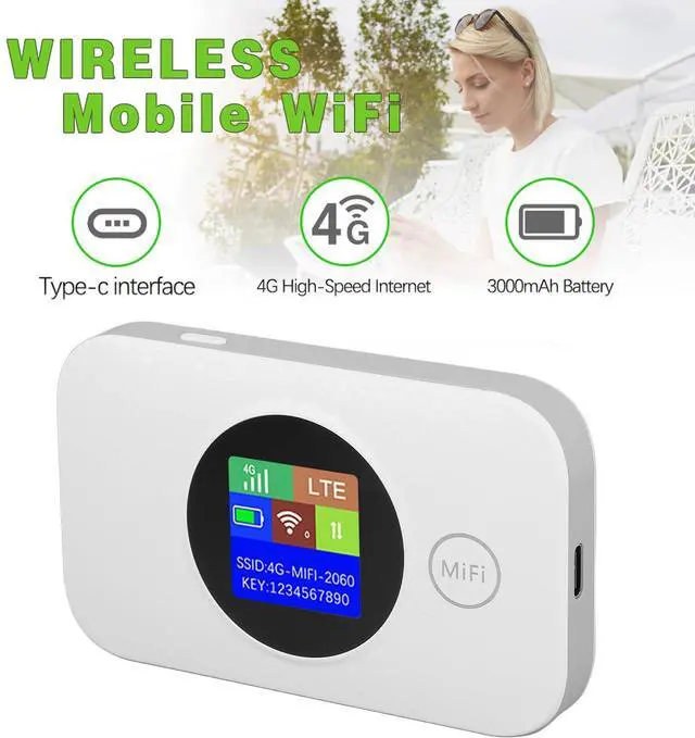 Alt view image 5 of 5 - 4G LTE WiFi Mobile Hotspot, Pocket Router Portable High Speed Hotspot with Micro 5G SIM Slot, Multiple Networks, Portable Internet for Campers, Motorhomes, Travels (Asian Version)