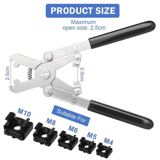 Alt view image 3 of 5 - Rotable Cage Nut Tool, Cage Nut Insertion/Removal Tool on The Front, Side and Top for IT and Data Center Rack Deployment, Cabinet, Patch Panel, Server Shelves Fixing, for Cage Nut of M4 M5 M6 M8 M10