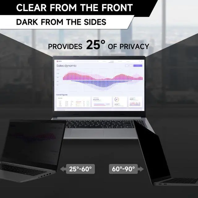 Alt view image 2 of 5 - ANTOGOO V 2 Pack (1920x1080) Display 14 Inch Laptop Privacy Screen 16:9, Anti Blue Light Glare & Anti Scratch Computer Privacy Shield, Not for 14" with 1920x1200 Resolution Laptop