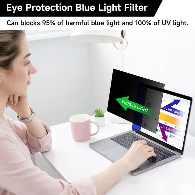 Alt view image 5 of 5 - ANTOGOO V 2 Pack (1920x1080) Display 14 Inch Laptop Privacy Screen 16:9, Anti Blue Light Glare & Anti Scratch Computer Privacy Shield, Not for 14" with 1920x1200 Resolution Laptop