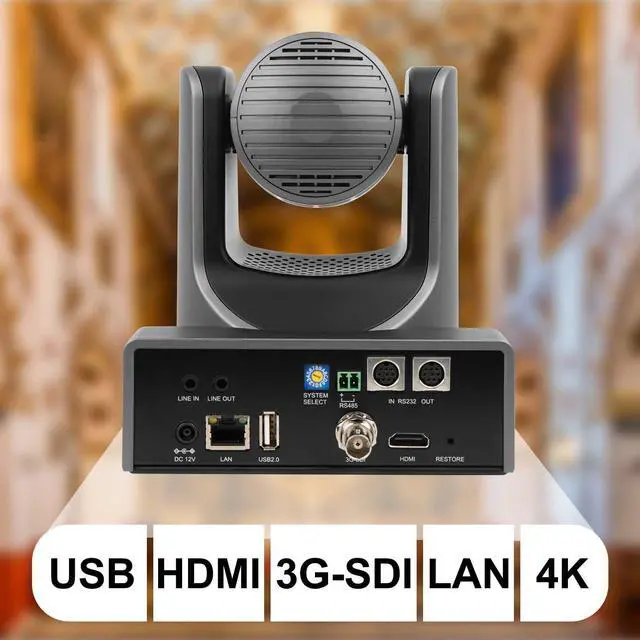 Alt view image 2 of 5 - ADKIDO PTZ Camera, 4K 20X HDMI Camera Support AI Optical Zoom Video and POE with Network IP Live Streaming, Simultaneous 3G-SDI and USB Video Output, for Conferences, Church, Teaching