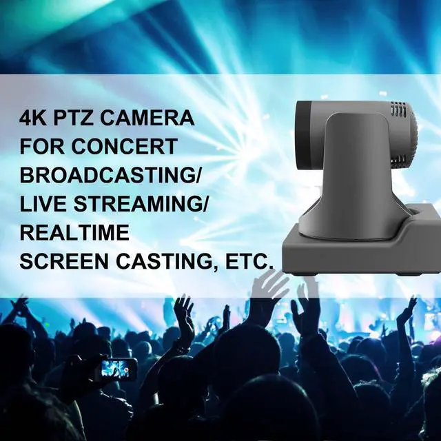 Alt view image 5 of 5 - ADKIDO PTZ Camera, 4K 20X HDMI Camera Support AI Optical Zoom Video and POE with Network IP Live Streaming, Simultaneous 3G-SDI and USB Video Output, for Conferences, Church, Teaching
