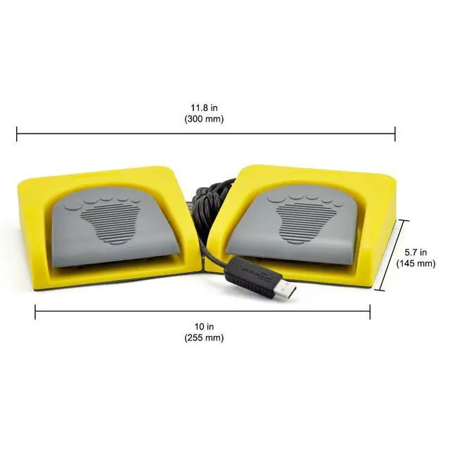 Alt view image 5 of 5 - iKKEGOL USB Double 2 Foot Switch Control Pedal Video Game Customized PC Keyboard Multimedia Key Free Drive HID for Push to Talk Yellow