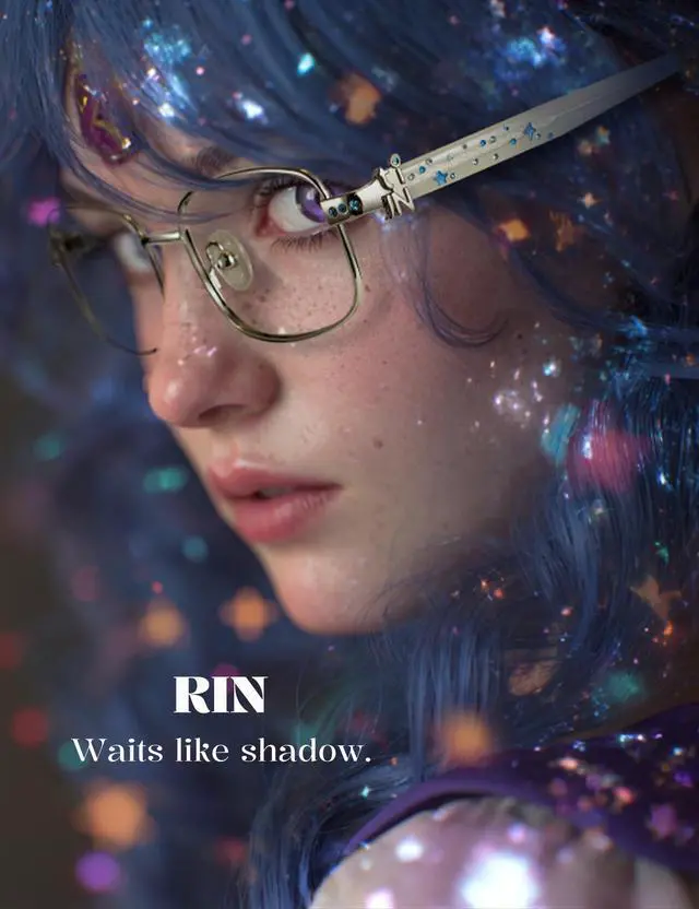 Alt view image 2 of 5 - TIJN Blue Light Blocking Glasses for Woman Men, Square Acetate Metal Frame Eye Glasses for Cosplay & Anime Girl, Rin