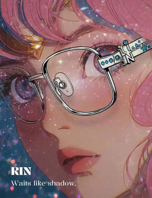 Alt view image 3 of 5 - TIJN Blue Light Blocking Glasses for Woman Men, Square Acetate Metal Frame Eye Glasses for Cosplay & Anime Girl, Rin