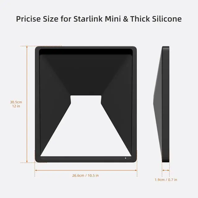 Alt view image 5 of 5 - Starlink Mini Case Cover, Liquid Silicone Protective Case for Mini Starlink Dish Antenna Protector Black with Anti-Reflection Sticker