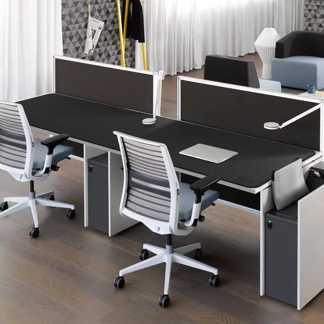 Alt view image 3 of 4 - Cacoy 74.8"x19.7" Leather Desk Mat, PU Leather Office Computer Pad, Extended Gaming Mouse Pad, Desk Blotter and Office Table Mat, Waterproof Desktop Protector Laptop Matt for Desktop, Black