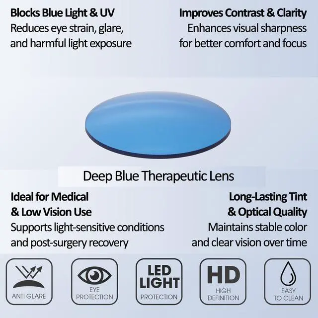 Alt view image 4 of 5 - Medspex Corinne McCormack Channing Color Therapy Reading Glasses +7.00 Tortoise Havana Brown Gold Amber/Baby Blue Womens Fluorescent Light Sensitivity Chromotherapy Chakra Healing