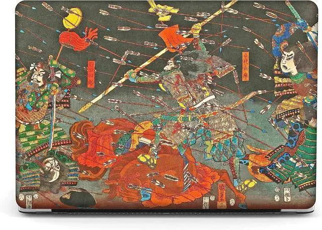 Main image of Berkin Arts for MacBook Air 15 inch Case 2025 2024 2023 Release M4 A3241 M3 A3114 M2 A2941 with Keyboard Cover & Screen Protector Ukiyo-e (The Kusunoki's Final Attack by Kuniyoshi)
