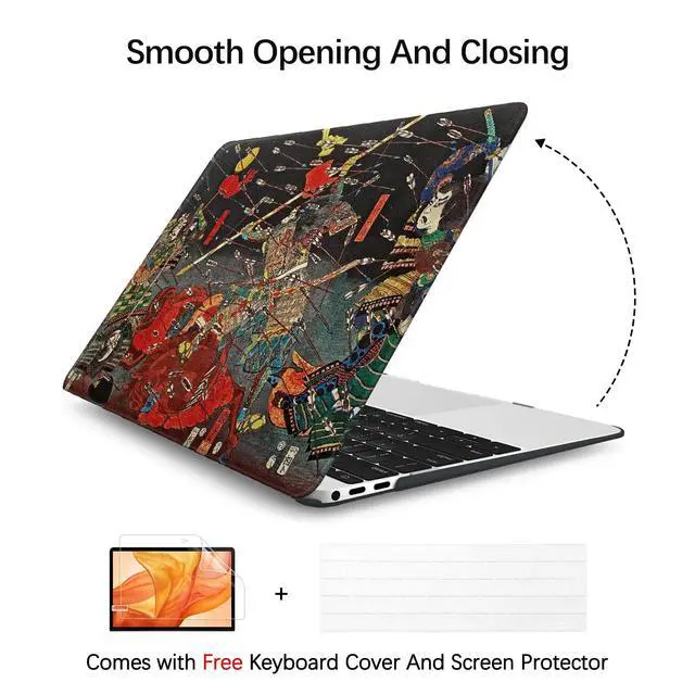 Alt view image 3 of 5 - Berkin Arts for MacBook Air 15 inch Case 2025 2024 2023 Release M4 A3241 M3 A3114 M2 A2941 with Keyboard Cover & Screen Protector Ukiyo-e (The Kusunoki's Final Attack by Kuniyoshi)