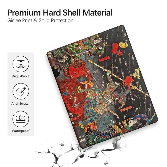 Alt view image 4 of 5 - Berkin Arts for MacBook Air 15 inch Case 2025 2024 2023 Release M4 A3241 M3 A3114 M2 A2941 with Keyboard Cover & Screen Protector Ukiyo-e (The Kusunoki's Final Attack by Kuniyoshi)