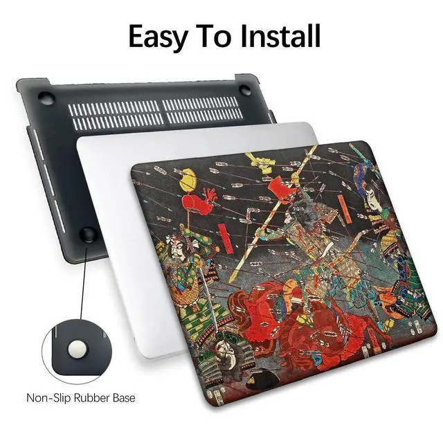 Alt view image 5 of 5 - Berkin Arts for MacBook Air 15 inch Case 2025 2024 2023 Release M4 A3241 M3 A3114 M2 A2941 with Keyboard Cover & Screen Protector Ukiyo-e (The Kusunoki's Final Attack by Kuniyoshi)
