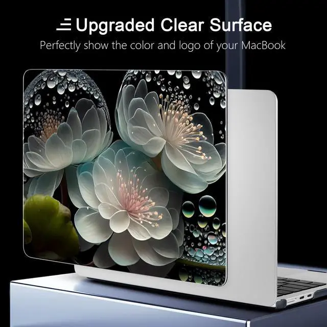 Alt view image 4 of 5 - Yebiseven for MacBook Air 15 M4/M3/M2 Case 2025 2024 2023 A3241/A3114/A2941, Hard Shell Laptop Case with Keyboard Cover & Screen Film & OTG Adapter & Webcam Cover, Nature Flower